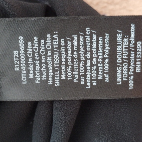 Rachel Zoe Holly Sequin Top Long-Sleeve Size 4 Black Silver NYE Holiday Party - Picture 4 of 4